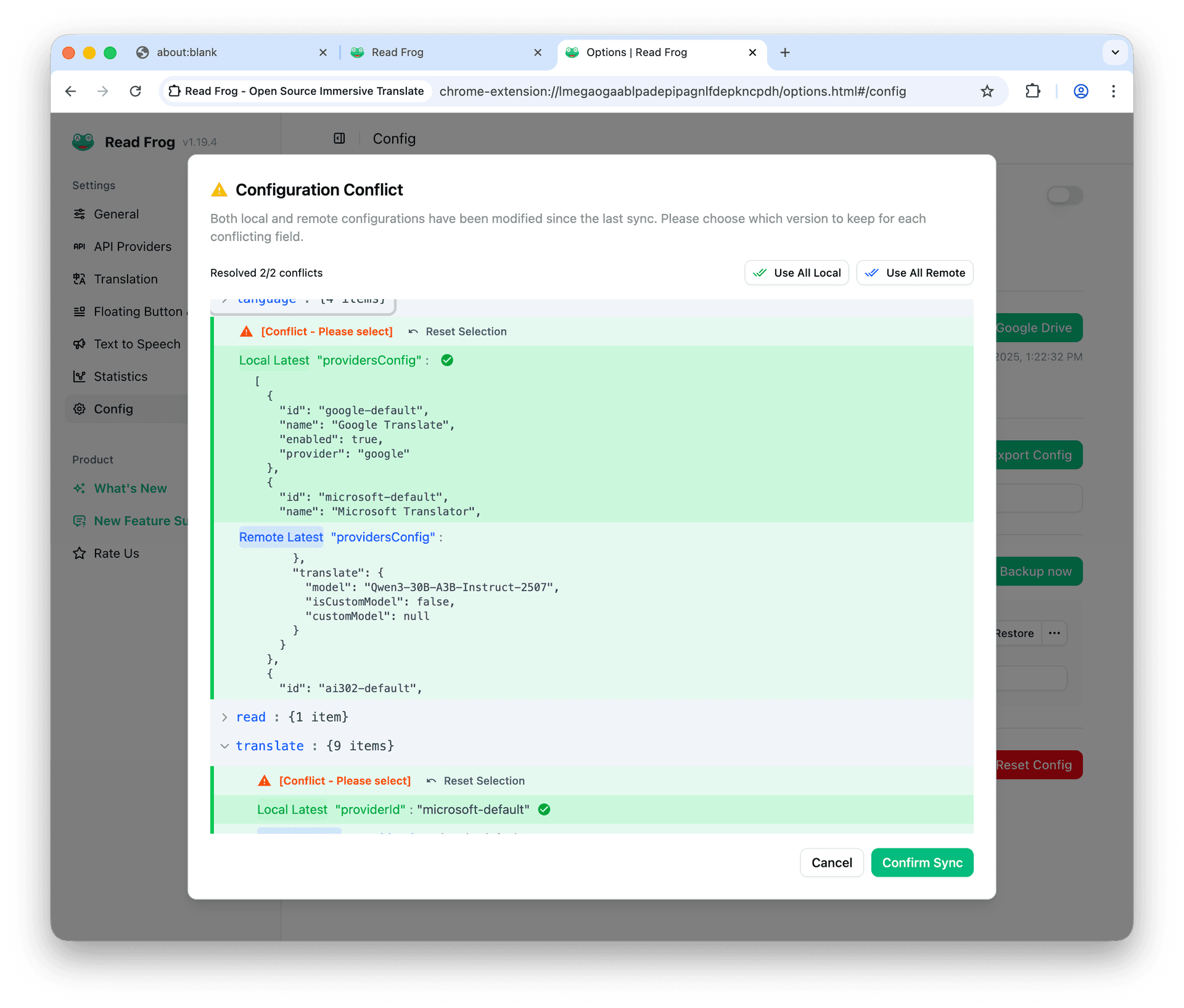 Conflict Resolution Dialog
